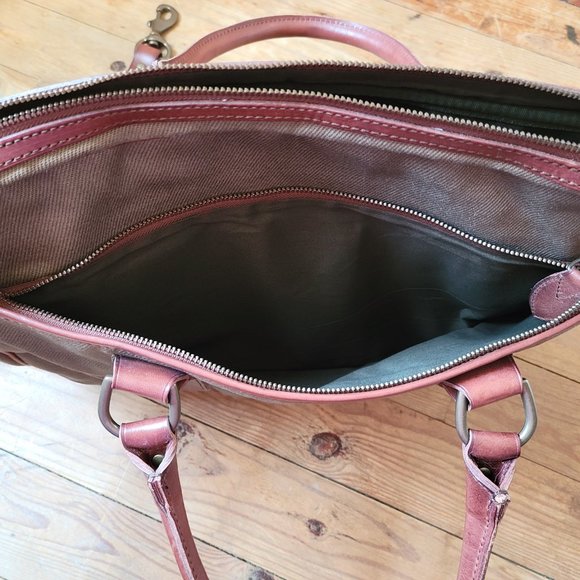 Ralph Lauren Natural Soft Waxed Canvas and Leather Messenger Bag - Picture 9 of 11